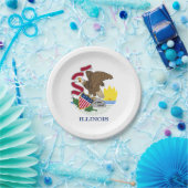 Assiettes En Carton Drapeau de l'Illinois (Fête)