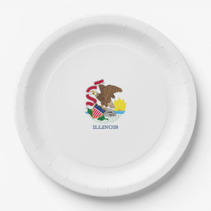 Assiettes En Carton Drapeau de l'Illinois