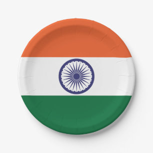 Assiettes En Carton Drapeau de l'Inde