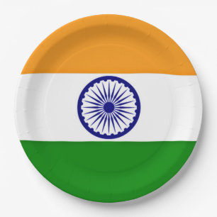 Assiettes En Carton Drapeau de l'Inde