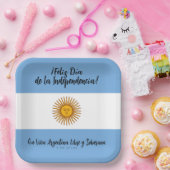 Assiettes En Carton Drapeau de l'indépendance de l'Argentine (Fête)