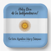 Assiettes En Carton Drapeau de l'indépendance de l'Argentine (Recto)