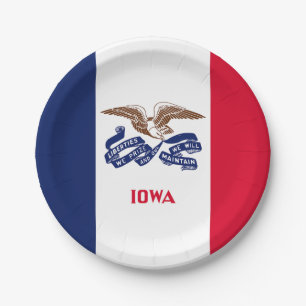 Assiettes En Carton Drapeau de l'Iowa