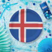 Assiettes En Carton Drapeau de l'Islande (Fête)