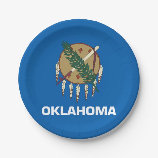 Assiettes En Carton Drapeau de l'Oklahoma (Devant)