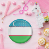 Assiettes En Carton Drapeau de l'Ouzbékistan (Fête)