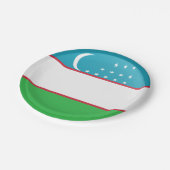 Assiettes En Carton Drapeau de l'Ouzbékistan (Angle)