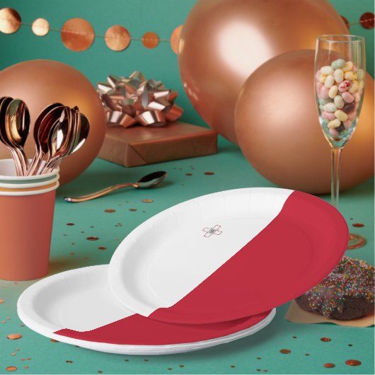 Assiettes En Carton Drapeau de Malte (Multi)