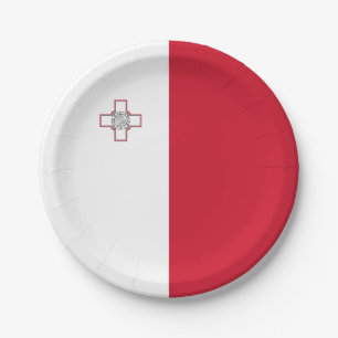 Assiettes En Carton Drapeau de Malte