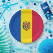 Assiettes En Carton Drapeau de Moldavie (Fête)