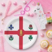 Assiettes En Carton Drapeau de Montréal (Québec, Canada) (Fête)