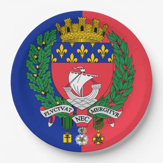 Assiettes En Carton Drapeau de Paris, France (Devant)