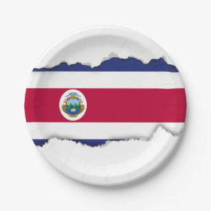 Assiettes En Carton Drapeau de Rican de côte