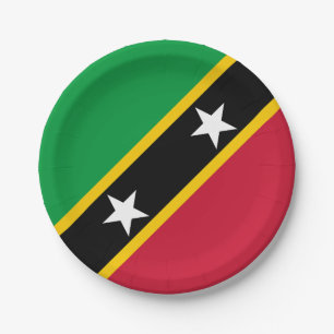 Assiettes En Carton Drapeau de Saint-Kitts-et-Nevis
