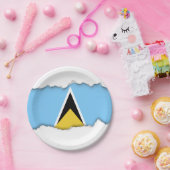 Assiettes En Carton Drapeau de Sainte-Lucie (Fête)