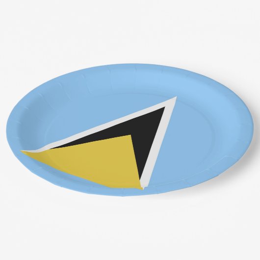 Assiettes En Carton Drapeau de Sainte-Lucie (Angle)