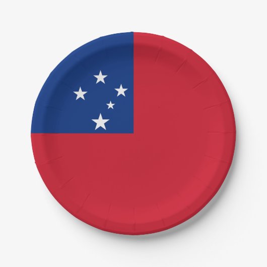 Assiettes En Carton Drapeau de Samoa (Devant)