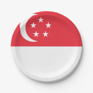 Assiettes En Carton Drapeau de Singapour