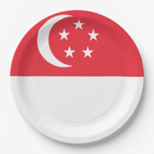 Assiettes En Carton Drapeau de Singapour