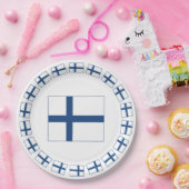 ASSIETTES EN CARTON DRAPEAU DE SUOMI FINLANDE (Fête)