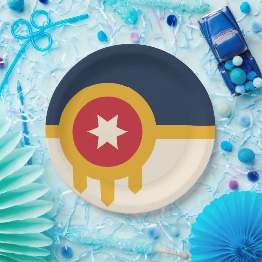 Assiettes En Carton Drapeau de Tulsa, Oklahoma (Fête)