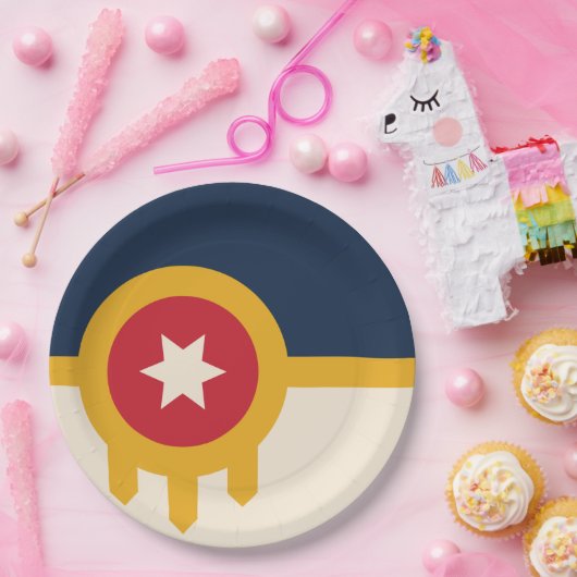 Assiettes En Carton Drapeau de Tulsa, Oklahoma (Fête)