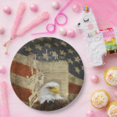 Assiettes En Carton Drapeau d'Eagle chauve MAGA Etats-Unis de liberté (Fête)