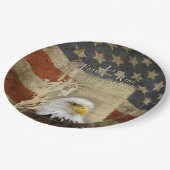 Assiettes En Carton Drapeau d'Eagle chauve MAGA Etats-Unis de liberté (Angle)