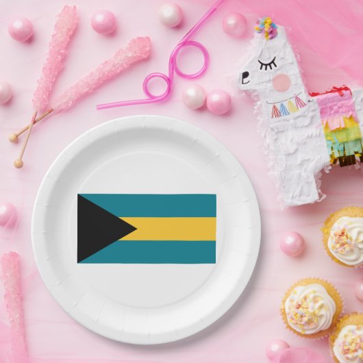 Assiettes En Carton Drapeau des Bahamas (Fête)