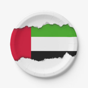 Assiettes En Carton Drapeau des EAU Emirats Arabes Unis