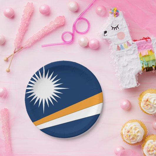Assiettes En Carton Drapeau des Îles Marshall (Fête)