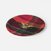 Assiettes En Carton Drapeau des Îles Vierges des Madras rouges (Angle)