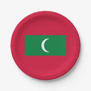 Assiettes En Carton Drapeau des Maldives