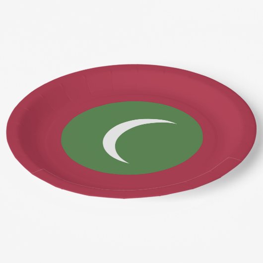 Assiettes En Carton Drapeau des Maldives (Angle)