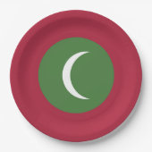 Assiettes En Carton Drapeau des Maldives (Devant)