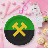 Assiettes En Carton Drapeau des mineurs et des travailleurs des mines (Fête)