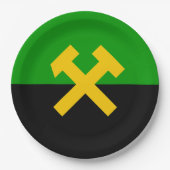 Assiettes En Carton Drapeau des mineurs et des travailleurs des mines (Devant)