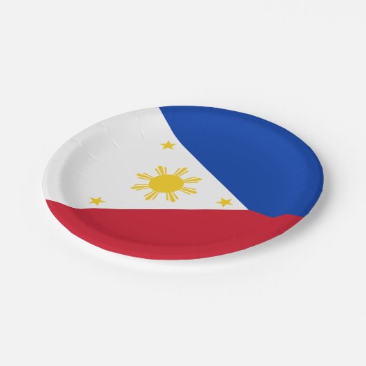 Assiettes En Carton Drapeau des Philippines (Angle)