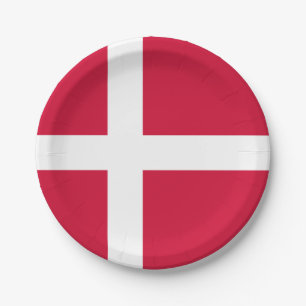 Assiettes En Carton Drapeau des plaques à papier du Danemark