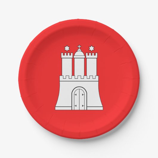 Assiettes En Carton Drapeau des plaques de papier de Hambourg (Devant)