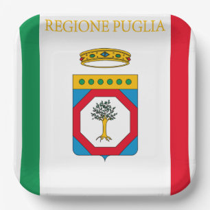Assiettes En Carton Drapeau des Pouilles (Italie)