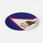 Assiettes En Carton Drapeau des Samoa américaines patriotiques (Angle)