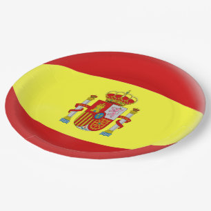 Assiettes En Carton Drapeau d'Espagnol de l'Espagne