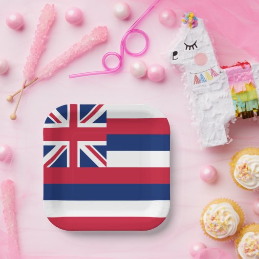 Assiettes En Carton Drapeau d'État d'Hawaii (Fête)