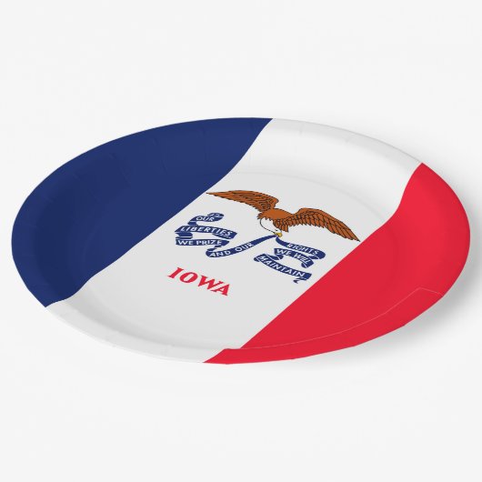 Assiettes En Carton Drapeau d'État Iowa (Angle)