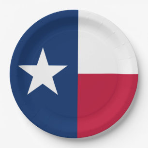 Assiettes En Carton Drapeau d'État texan (Texas)