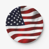 ASSIETTES EN CARTON DRAPEAU D'ÉTOILES ET STRIPES (Devant)
