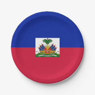 Assiettes En Carton Drapeau d'Haïti