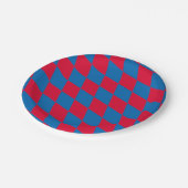 Assiettes En Carton Drapeau diamant Bavière bleu et rouge Motif (Angle)