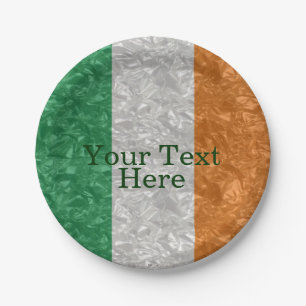 Assiettes En Carton Drapeau d'Irlande - Crinké